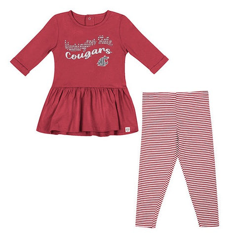 Colosseum Toddler Crimson and White Striped  Holiday Set