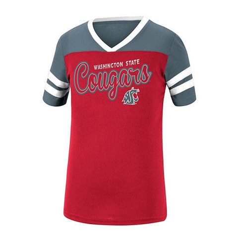 Colosseum Crimson Girls Youth Cougars Two-Tone Tee Shirt