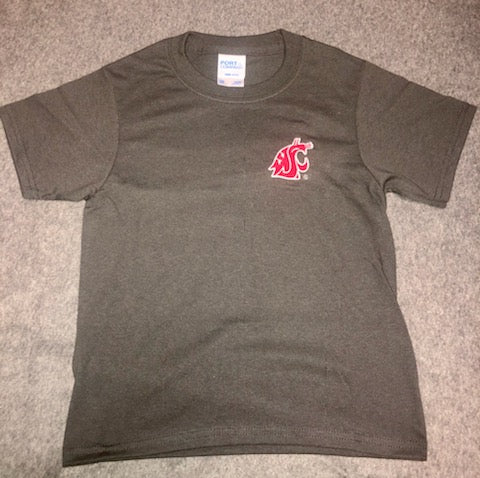 Dark Gray Youth Embroidered Coug T-shirt