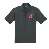 Mens Dark Grey Embroidered Coug Polo