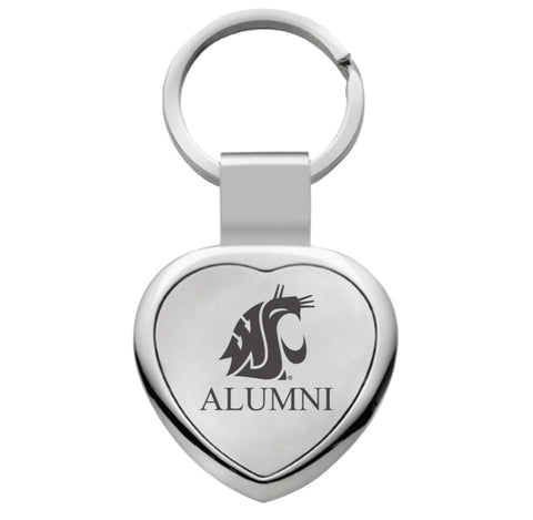 Silver Alumni Heart Keychain