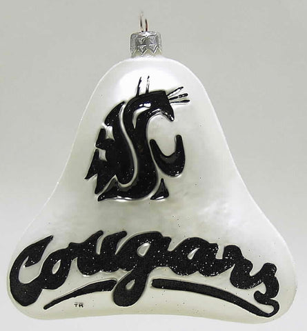 Glass black and white Cougars Ornament