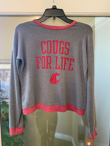 WOMENS "COUGS FOR LIFE" CREWNECK