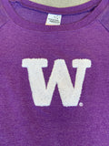 Women's Purple Crewneck with Varsity UW Logo