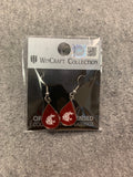 WASHINGTON STATE COUGARS EARRINGS JEWELRY CARDED TEAR DROP