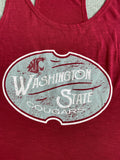 Crimson Washington State Oval Tank Top