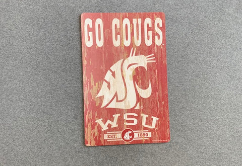 Go Cougs WSU wooden sign