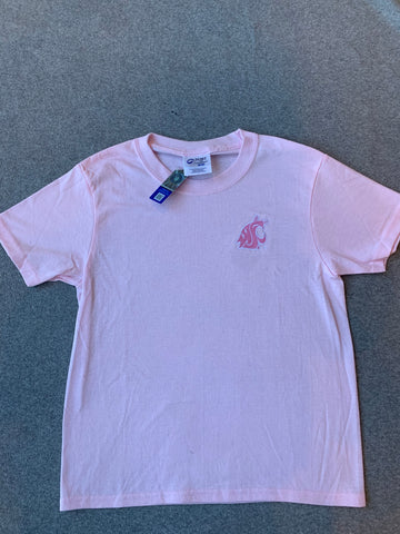 Light Pink Youth Embroidered Coug T-Shirt