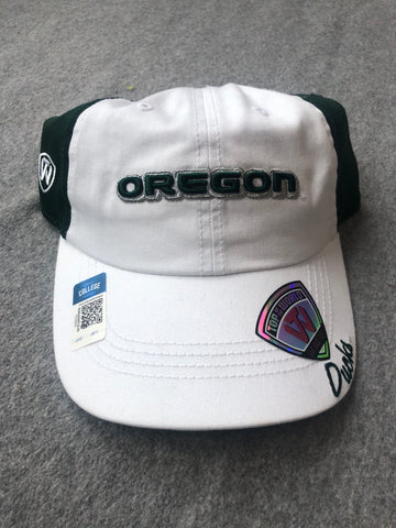 Ladies White & Green Oregon Ducks Hat
