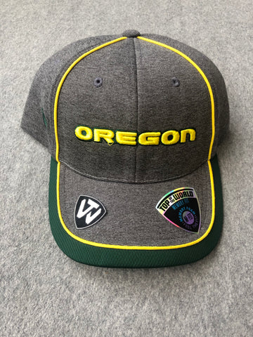 Gray Oregon Ducks Hat With Green Boarder