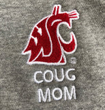 Gray Embroidered Coug Mom 1/4 Zip (UNISEX SIZING)