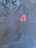 Mens Navy Blue Embroidered Full Zip