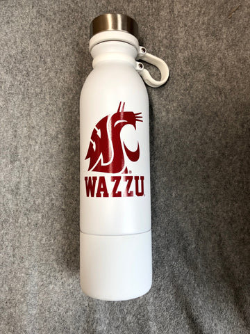 White WAZZU Vacuum Insulated Steel Bottle