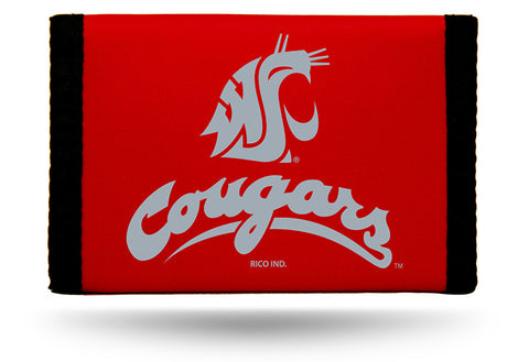 WSU Cougars Crimson Nylon Tri-Fold Wallet