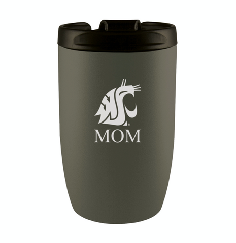 Matte Grey Stemless Coug Mom Wine Sippy Cup