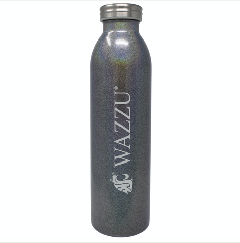 Silver Sparkly WAZZU Water Bottle