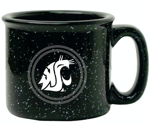 Black Ceramic Cougar Circle Coffee Mug