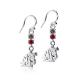 Washington State Cougars Dangle Earrings - Silver w/ gems