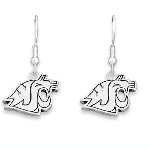 Washington State Cougars Earrings- Silver Logo