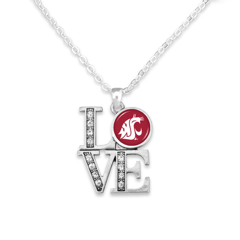 Silver & Crimson LOVE Cougars Necklace