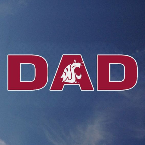 WSU Dad Decal with White Coug Logo
