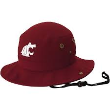 Crimson with White Cougar Logo Bucket Hat