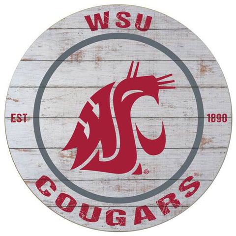 WSU Cougars Wooden 20x20 Circle Sign