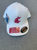 White Fitted Hat With Crimson Logo