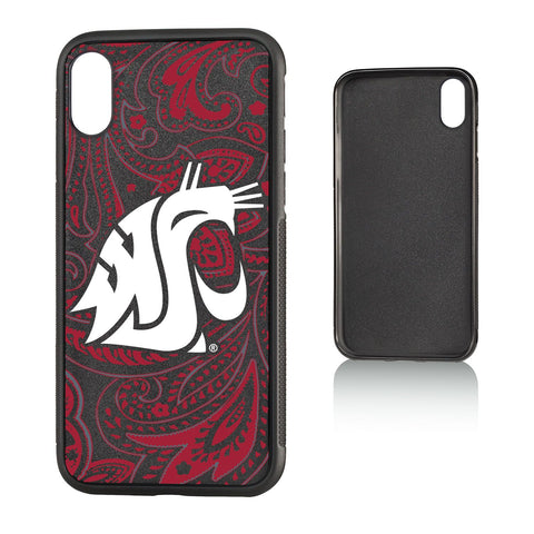 WSU Black and Crimson Paisley Cougar iPhone Case