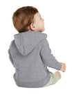 Gray Embroidered Full Zip Baby Jacket