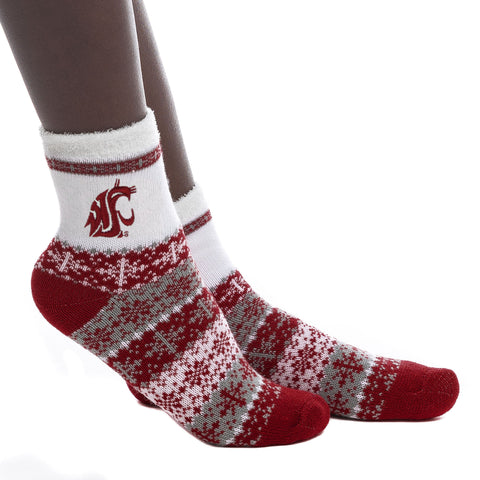 WSU Crimson Holiday Socks