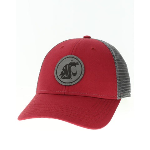 League Crimson Hat With Gray Circle Patch