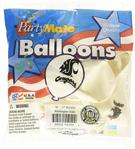 WSU Cougars White Balloons