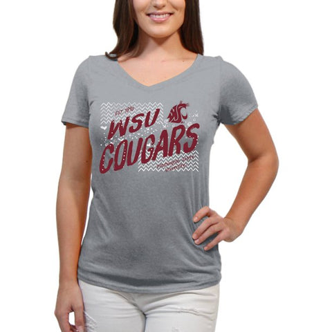 Women's Washington State Cougars Scatter Doodle V-neck