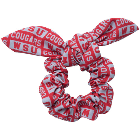 WSU Cougars hair scrunchie with bow