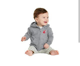 Gray Embroidered Full Zip Baby Jacket