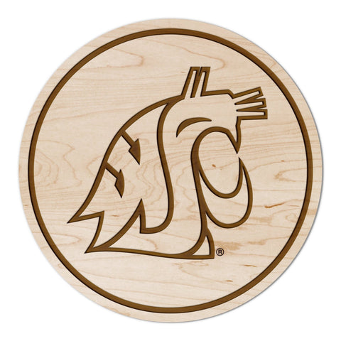 WSU Pack of Four Maple Wooden Coasters