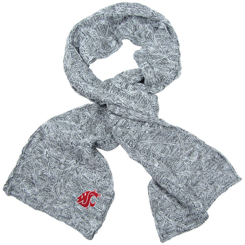 WSU Marled Grey Knit Scarf